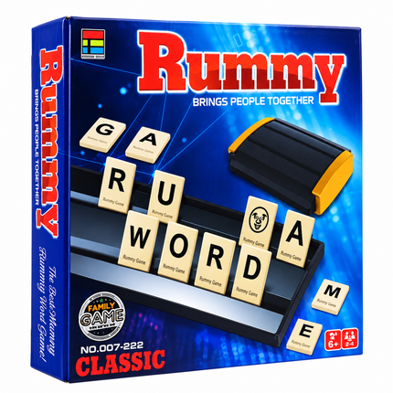 KINGSO TOYS Rummy Classic Travel Size Επιτραπέζιο Παιχνίδι Λέξεων με Γράμματα για 2-4 Παίκτες, 6+ Ετών