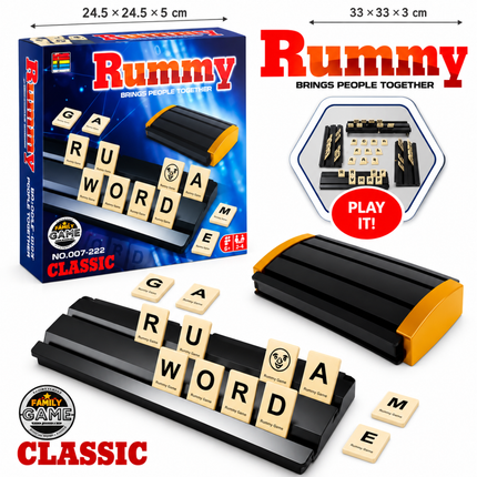 KINGSO TOYS Rummy Classic Travel Size Επιτραπέζιο Παιχνίδι Λέξεων με Γράμματα για 2-4 Παίκτες, 6+ Ετών