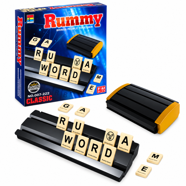KINGSO TOYS Rummy Classic Travel Size Επιτραπέζιο Παιχνίδι Λέξεων με Γράμματα για 2-4 Παίκτες, 6+ Ετών