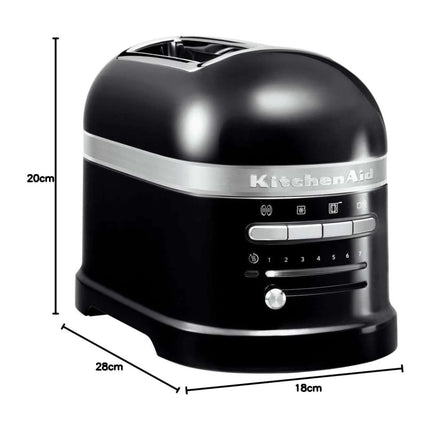KitchenAid Artisan Φρυγανιέρα 2 Θέσεων 1250W με 7 Επίπεδα Ψησίματος, Αυτόματο Αισθητήρα, Keep Warm & Bagel 5KMT2204BOB, Onyx Black