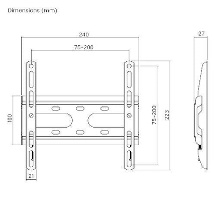 Brateck TV Mount 20×20 Fixed KL31-22F