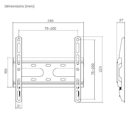 Brateck TV Mount 20×20 Fixed KL31-22F