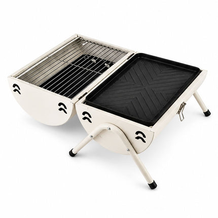 KMT Style Φορητή Ψησταριά BBQ 42x26x38 cm με Πόδια Στήριξης για Camping και Κήπο 2403917