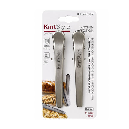 KMT Style Crocodile Σετ 2 Ανοξείδωτες Λαβίδες Κουζίνας 11,5 cm με Οδοντωτές Άκρες 2407229