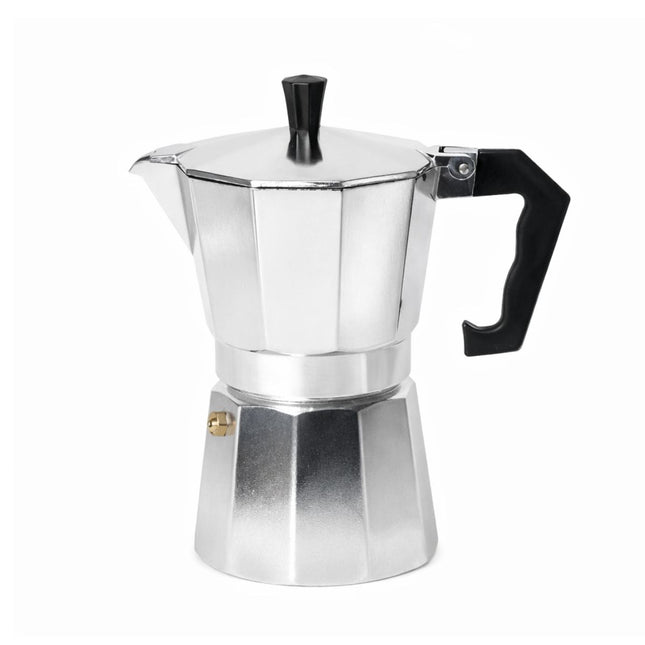 Kmt Style Κλασική Ιταλική Καφετιέρα Εσπρέσο Αλουμινίου για 2 Φλιτζάνια Ασημί