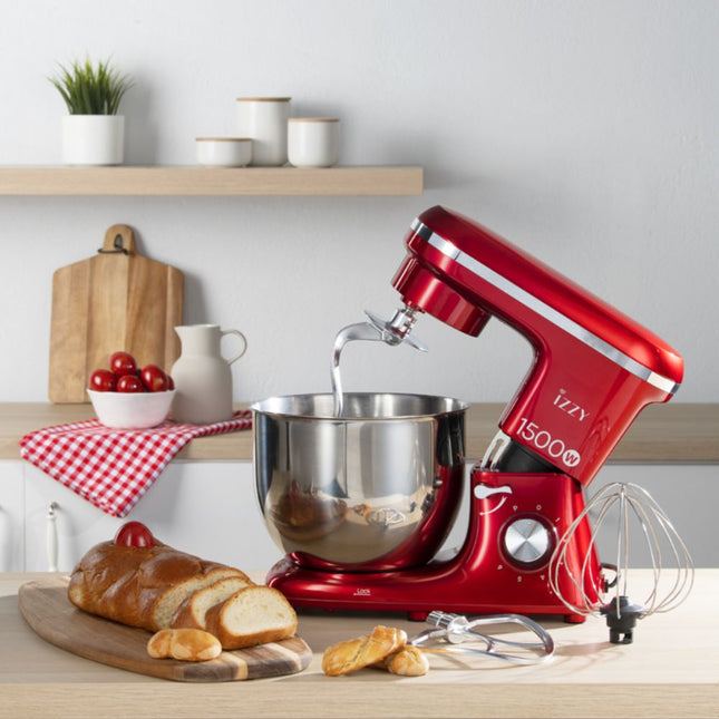 Izzy IZ-1500 Κουζινομηχανή 1400W με Ανοξείδωτο Κάδο 7lt Spicy Red