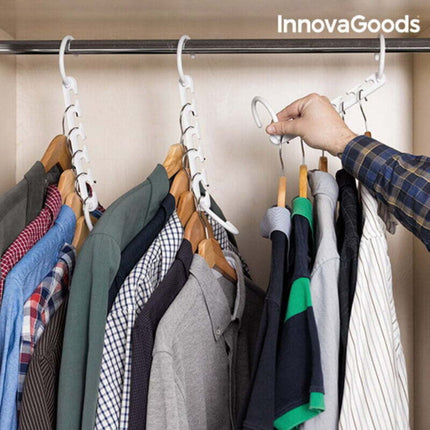 InnovaGoods Οργανωτής Ντουλάπας για έως 40 Ενδύματα  Σετ 24 Τεμαχίων V0100758 Λευκό