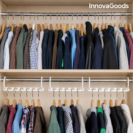 InnovaGoods Οργανωτής Ντουλάπας για έως 40 Ενδύματα  Σετ 24 Τεμαχίων V0100758 Λευκό
