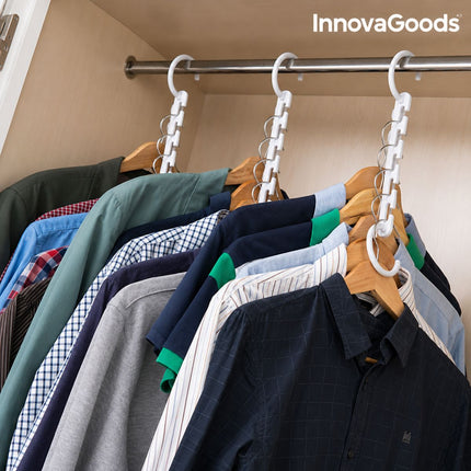 InnovaGoods Οργανωτής Ντουλάπας για έως 40 Ενδύματα  Σετ 24 Τεμαχίων V0100758 Λευκό