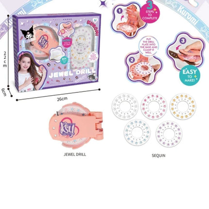 Kuromi Jewel Drill Δημιουργικό Σετ Διακόσμησης Μαλλιών, Ρούχων και Αξεσουάρ με Στρασάκια, 6+ ετών