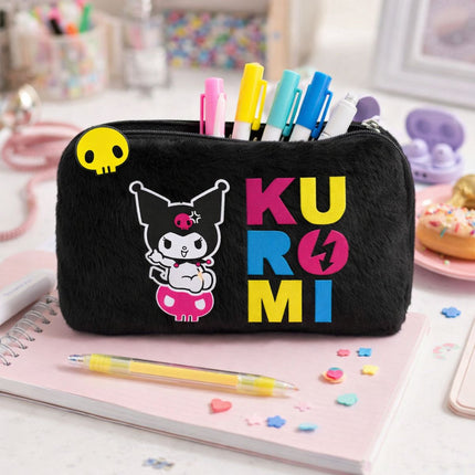 Kuromi Λούτρινη Κασετίνα για Μολύβια με Ευρύχωρο Εσωτερικό 3+ Ετών Μαύρο