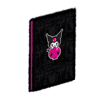 Kuromi Rock Out Plush Notebook A5 Σημειωματάριο με Απαλό Λούτρινο Εξώφυλλο Ριγέ 3+ Ετών Μαύρο