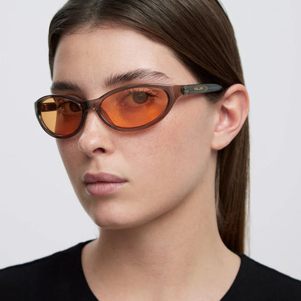 MELLER LELA Unisex Περιμετρικά Γυαλιά Ηλίου Cat-Eye με Καμηλό Σκελετό και Πορτοκαλί Φακούς UV400 LEL-CAMELORANGE Camel Orange