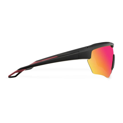 MELLER LILA Unisex Αθλητικά Γυαλιά Ηλίου Μάσκα με Μαύρο Σκελετό και Κόκκινους Καθρεπτιζόμενους Φακούς UV400 LL-TUTLAVA Black Lava