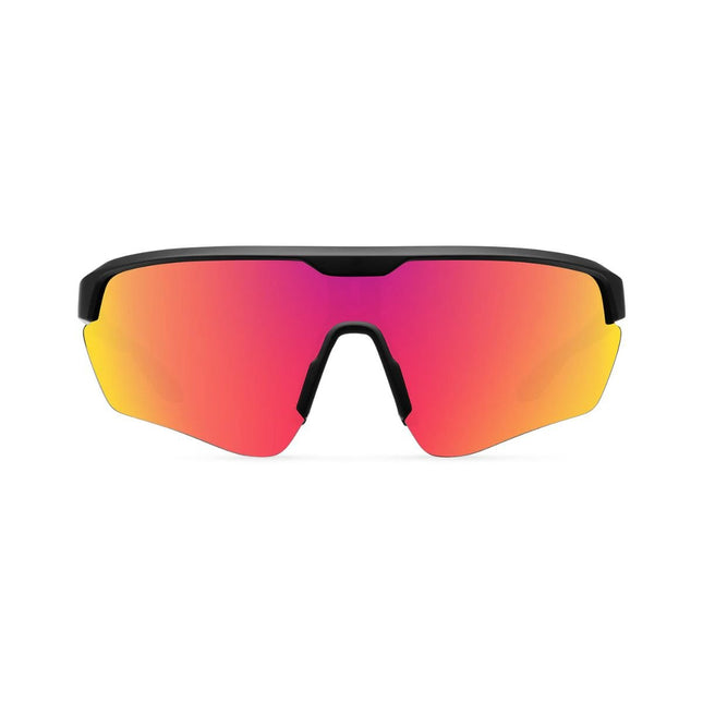 MELLER LILA Unisex Αθλητικά Γυαλιά Ηλίου Μάσκα με Μαύρο Σκελετό και Κόκκινους Καθρεπτιζόμενους Φακούς UV400 LL-TUTLAVA Black Lava