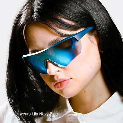 MELLER Lila Polaroid Γυαλιά Ηλίου Wrap-Around με Ασημί Σκελετό και Ασημί Polarized Φακούς UV400 Lead Chrome