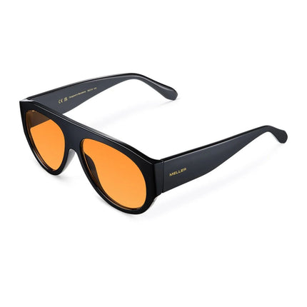 MELLER LIRA Unisex Γυαλιά Ηλίου Τύπου Αεροπόρου με Μαύρο Σκελετό και Πορτοκαλί Φακούς UV400 LIR-TUTORANGE Black Orange