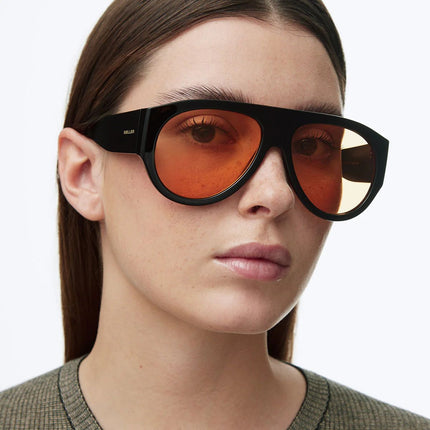 MELLER LIRA Unisex Γυαλιά Ηλίου Τύπου Αεροπόρου με Μαύρο Σκελετό και Πορτοκαλί Φακούς UV400 LIR-TUTORANGE Black Orange