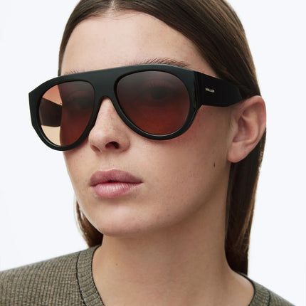 MELLER LIRA Unisex Γυαλιά Ηλίου Τύπου Αεροπόρου με Μαύρο Σκελετό και Καφέ Πολωτικούς Φακούς UV400 LIR-TUTGBROWN Black Brown