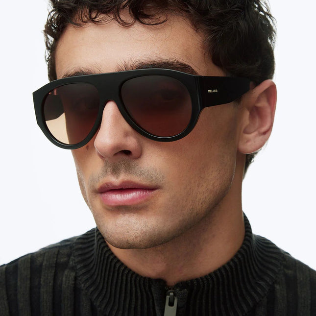 MELLER LIRA Unisex Γυαλιά Ηλίου Τύπου Αεροπόρου με Μαύρο Σκελετό και Καφέ Polarized Φακούς UV400 LIR-TUTGBROWN Black Brown