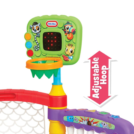 LITTLE TIKES 3-σε-1 Αθλητικό Γυμναστήριο με Μπάσκετ, Ποδόσφαιρο & Μπόουλινγκ, 12+ Μηνών
