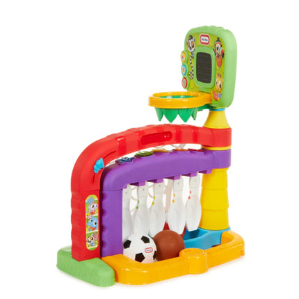 LITTLE TIKES 3-σε-1 Αθλητικό Γυμναστήριο με Μπάσκετ, Ποδόσφαιρο & Μπόουλινγκ, 12+ Μηνών