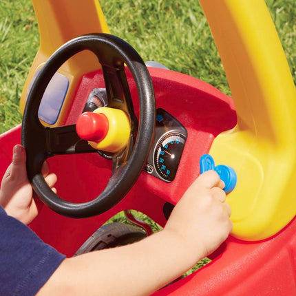 LITTLE TIKES COZY COUPE® Παιδικό Αυτοκινητάκι Ride-On με Οροφή & Λαβή Γονέα 18+Μηνών, Κόκκινο-Κίτρινο