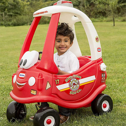 LITTLE TIKES COZY COUPE® Πυροσβεστική Παιδικό Αυτοκινητάκι Ride-On με Οροφή & Λαβή Γονέα 18+Μηνών, Κόκκινο