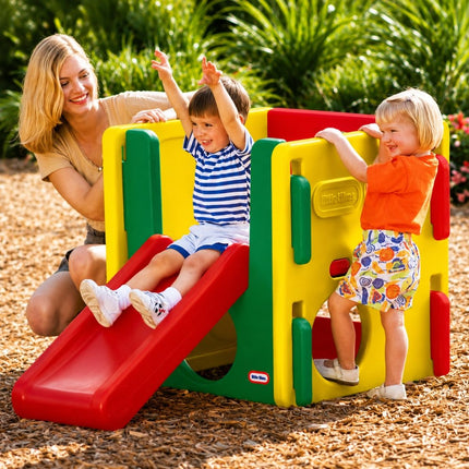 LITTLE TIKES Junior Activity Gym Παιδότοπος Δραστηριοτήτων με Τσουλήθρα για 18 Μηνών-4 Ετών Κίτρινο