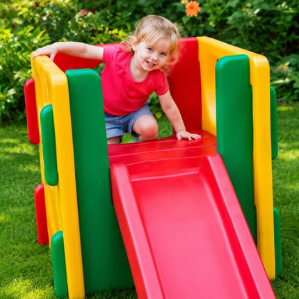 LITTLE TIKES Junior Activity Gym Παιδότοπος Δραστηριοτήτων με Τσουλήθρα για 18 Μηνών-4 Ετών Κίτρινο