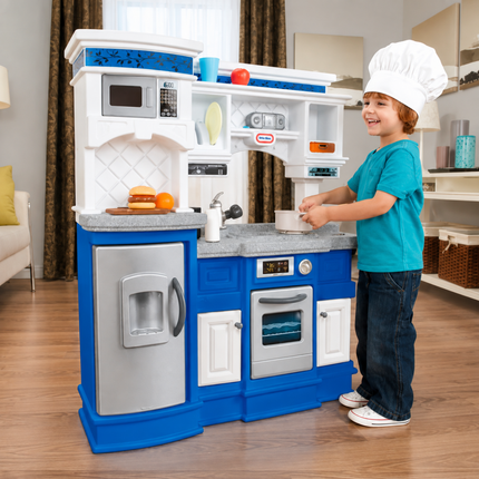 Little Tikes Μοντέρνα Παιδική Κουζίνα Μαγειρικής με Ρεαλιστικούς Ήχους Μαγειρέματος & Αξεσουάρ Μπλε 3+ Χρονών