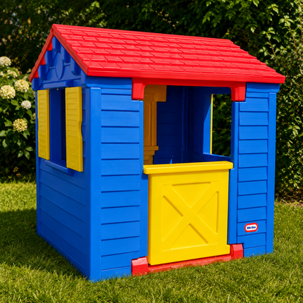 Little Tikes Το Πρώτο μου Σπιτάκι Κόκκινη Σκέπη με Ολλανδική Πόρτα, Πτυσσόμενο Τραπεζάκι, Παντζούρια και Τηλέφωνο Παιχνιδιού 18+ Μηνών