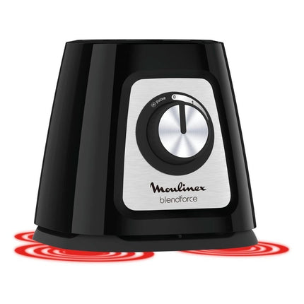 MOULINEX Blendforce Μπλέντερ 800W για Smoothies με Γυάλινη Κανάτα 1.75L, 6 Λεπίδες, 2 Ταχύτητες + Λειτουργία Pulse, Τεχνολογία Powelix & Smart Lock LM435810
