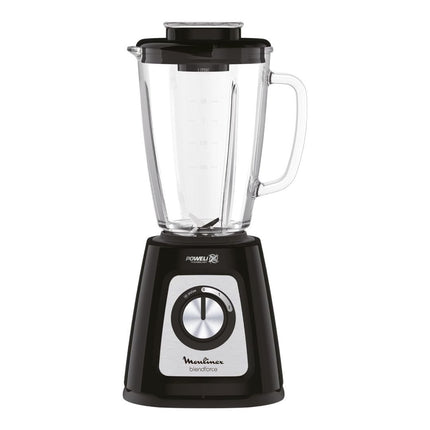 MOULINEX Blendforce Μπλέντερ 800W για Smoothies με Γυάλινη Κανάτα 1.75L, 6 Λεπίδες, 2 Ταχύτητες + Λειτουργία Pulse, Τεχνολογία Powelix & Smart Lock LM435810