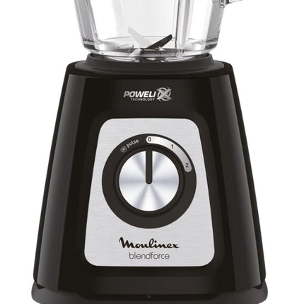 MOULINEX Blendforce Μπλέντερ 800W για Smoothies με Γυάλινη Κανάτα 1.75L, 6 Λεπίδες, 2 Ταχύτητες + Λειτουργία Pulse, Τεχνολογία Powelix & Smart Lock LM435810
