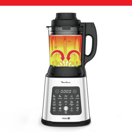 MOULINEX PerfectMix Cook Μπλέντερ Μαγειρέματος 1400W με Γυάλινη Κανάτα 2L, 10 Αυτόματα Προγράμματα, 6 ταχύτητες + Pulse, Λειτουργία Auto-Clean & Touch Οθόνη