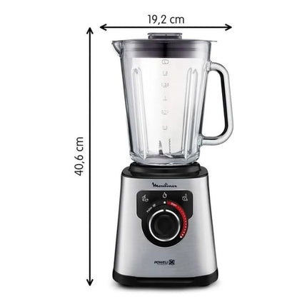 MOULINEX Μπλέντερ 1200W για Smoothies με Γυάλινη Κανάτα 2L, Ρυθμιζόμενη Ταχύτητα + Λειτουργία Pulse, 6 Ανοξείδωτες Λεπίδες & 3 Προγράμματα LM871D10
