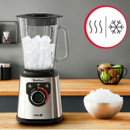 MOULINEX Μπλέντερ 1200W για Smoothies με Γυάλινη Κανάτα 2L, Ρυθμιζόμενη Ταχύτητα + Λειτουργία Pulse, 6 Ανοξείδωτες Λεπίδες & 3 Προγράμματα LM871D10