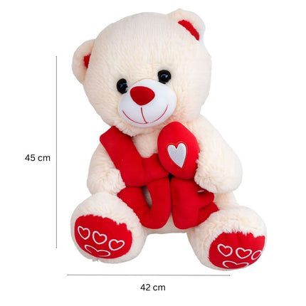 Λούτρινο Αρκουδάκι με Κόκκινη Καρδιά & Γράμματα “LOVE”