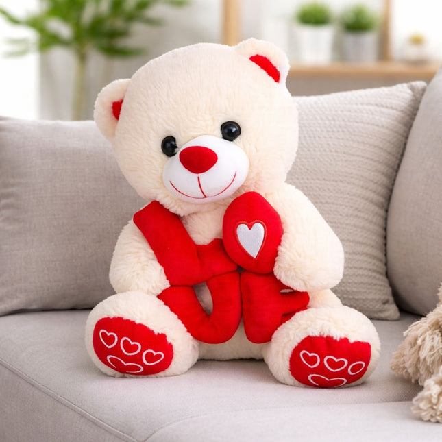 Λούτρινο Αρκουδάκι με Κόκκινη Καρδιά & Γράμματα “LOVE”