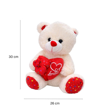 Λούτρινο Αρκουδάκι με Κόκκινη Καρδιά “Love You”