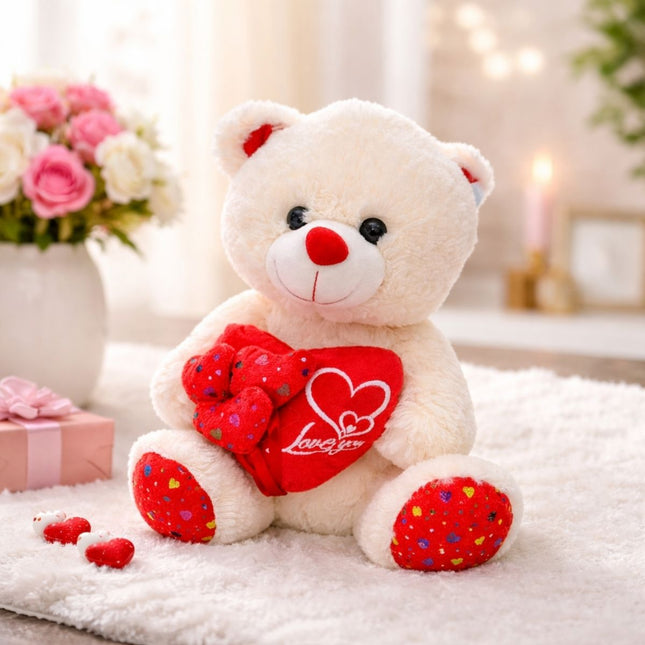 Λούτρινο Αρκουδάκι με Κόκκινη Καρδιά “Love You”