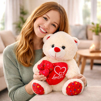 Λούτρινο Αρκουδάκι με Κόκκινη Καρδιά “Love You”