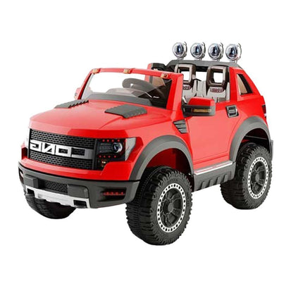 Παιδικό Ηλεκτροκίνητο Αυτοκίνητο Long Jeep Κόκκινο 12V, 7Ah με Τηλεχειριστήριο, Φώτα & Μουσική