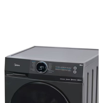 Midea Πλυντήριο Ρούχων 8Kg Lunar Series με Steam Care, Turbo Wash, 1400 Στροφές & Wi-Fi, MF200W80WB/T-CY Σκούρος Γραφίτης