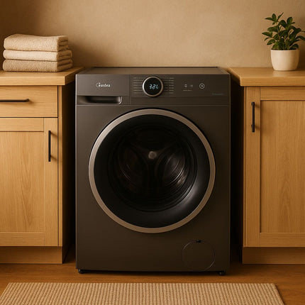 Midea Πλυντήριο Ρούχων 7Kg Lunar Dial Series με Steam Care, HealthGuard, Inverter Motor & 1400 Στροφές, MF100W70B/T-CY Σκούρος Γραφίτης