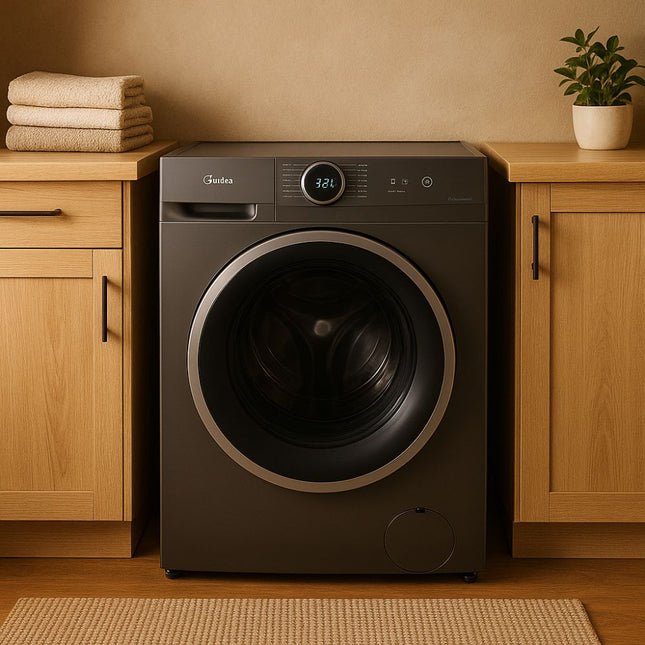Midea Πλυντήριο Ρούχων 8Kg Lunar Dial Series με Steam Care, HealthGuard, Inverter Motor & 1400 Στροφές, MF100W80B/T-CY Σκούρος Γραφίτης