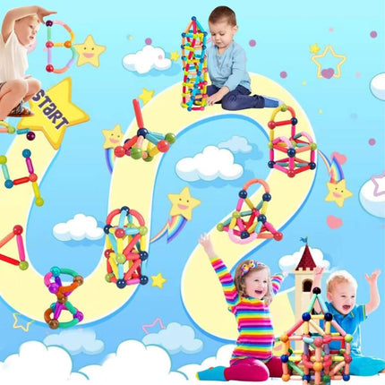 Πολύχρωμα Εκπαιδευτικά Τουβλάκια Μαγνητικοί Ράβδοι 46 Τεμαχίων για Παιδιά Ηλικίας 3+