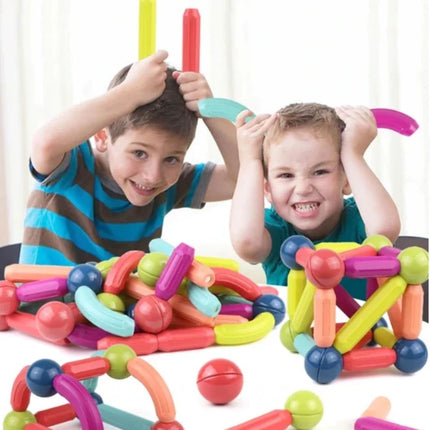 Πολύχρωμα Εκπαιδευτικά Τουβλάκια Μαγνητικοί Ράβδοι 46 Τεμαχίων για Παιδιά Ηλικίας 3+