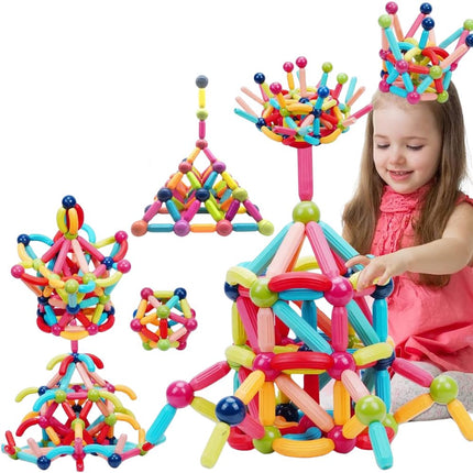 Πολύχρωμα Εκπαιδευτικά Τουβλάκια Μαγνητικοί Ράβδοι 46 Τεμαχίων για Παιδιά Ηλικίας 3+